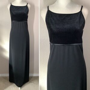 Vintage BYER TOO Black Babydoll Maxi Dress Whimsigoth Y2K 90s Cocktail Evening L